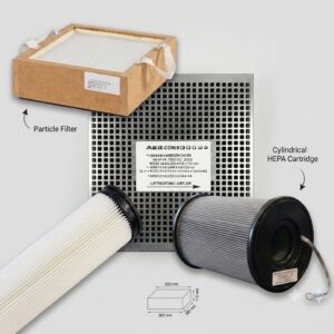 TBH Ersatzfilter Aktivkohlefilter 13021 , Partikelfilter 13161, Filterpatrone 13403/13261, Filtermatten M5, passend für TBH 90097-Filter Absauganlage OEB150/155, FP150,  4m²